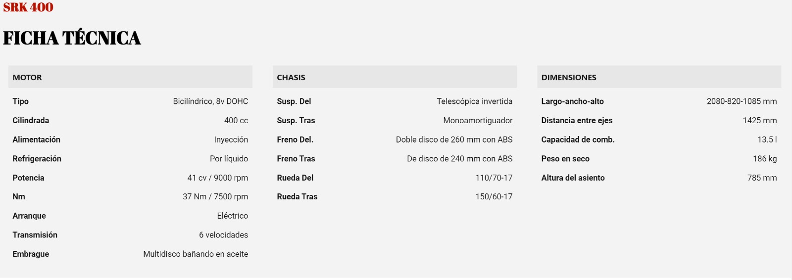 Mira esta publicación de Qjmotor SRK 400 2025 en Motordil