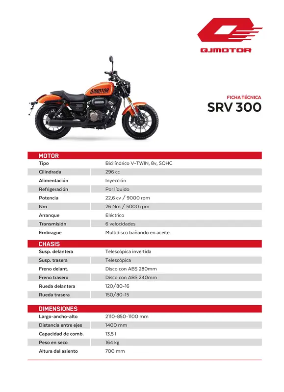 Mira esta publicación de Qjmotor SRV 300 2025 en Motordil