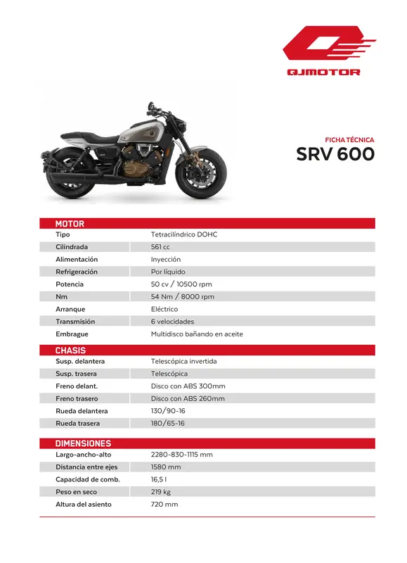 Mira esta publicación de Qjmotor SRV 600 2025 en Motordil