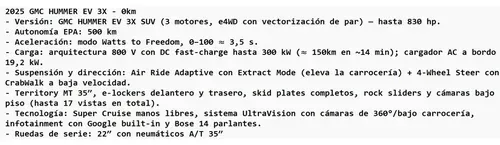 Mira esta publicación de GMC Hummer 2025 en Motordil