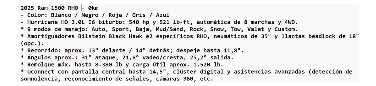 Mira esta publicación de RAM 1500 2025 en Motordil